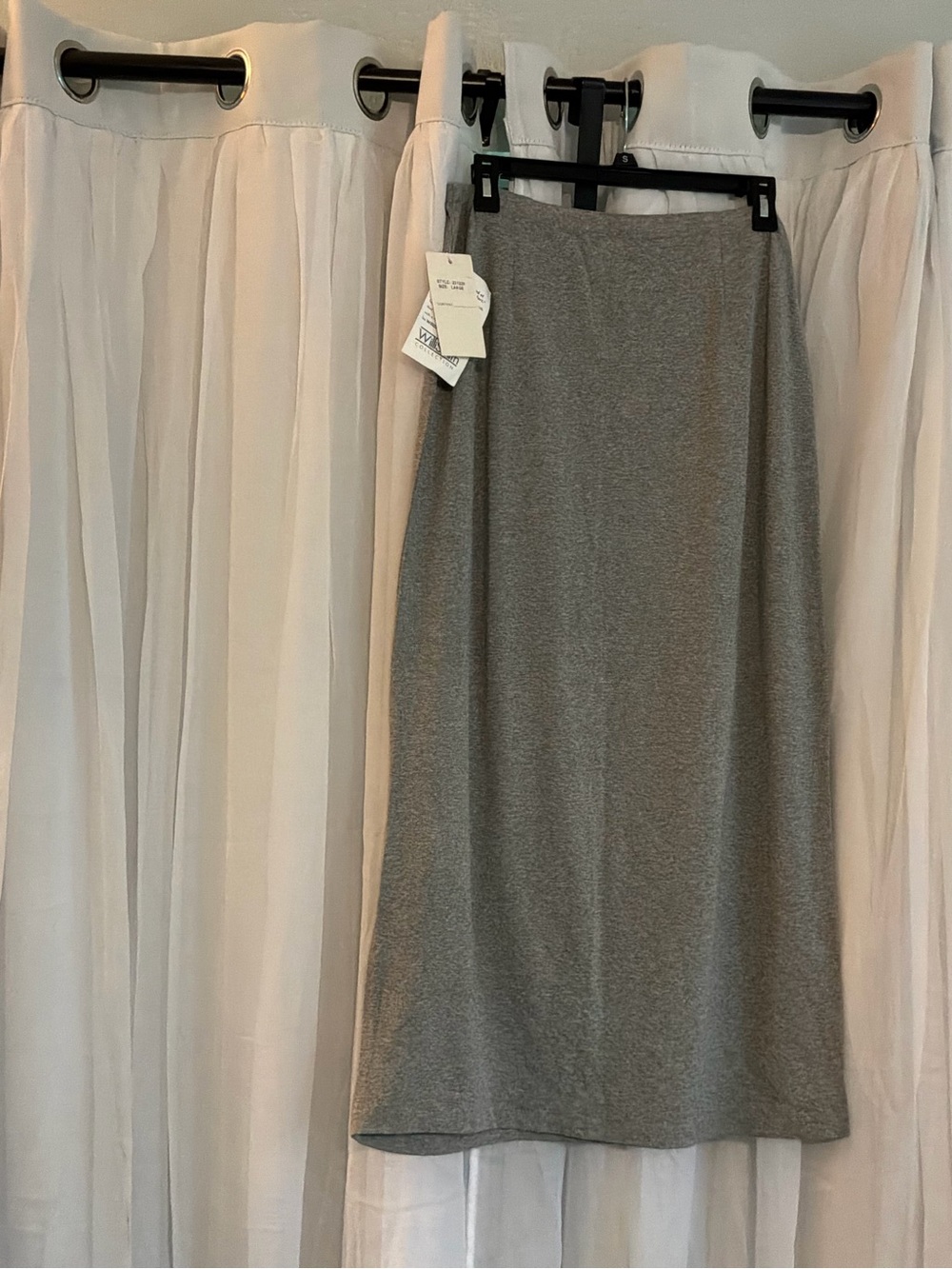 Willi Smith Heather Gray Knit Midi Skirt  NWT - Picture 4 of 6